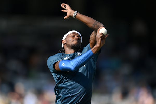 England's Jofra Archer bowls a ball